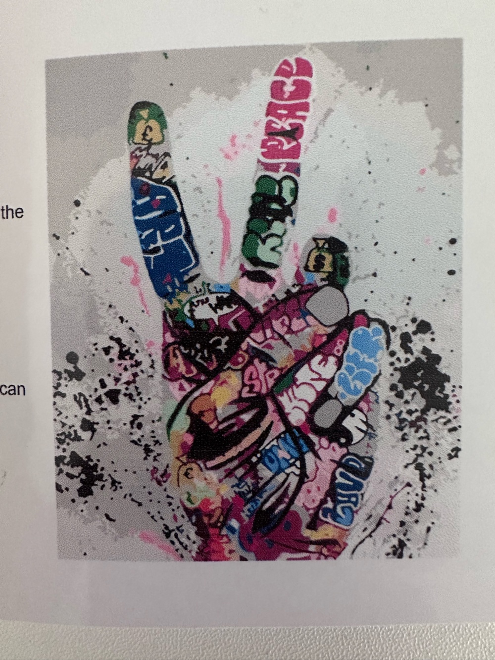 Colorful Graffiti Hand paint by number kit